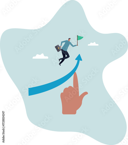 Career growth or increase productivity, motivation for success career development, increase revenue, income or profit.about a man and his life.