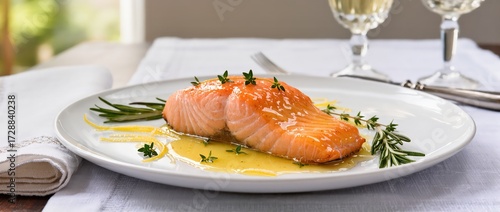 Baked salmon with tropical pineapple ginger glaze