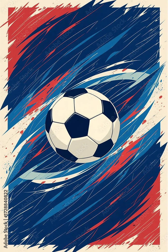 Naklejka premium Dynamic Soccer Ball Swirl