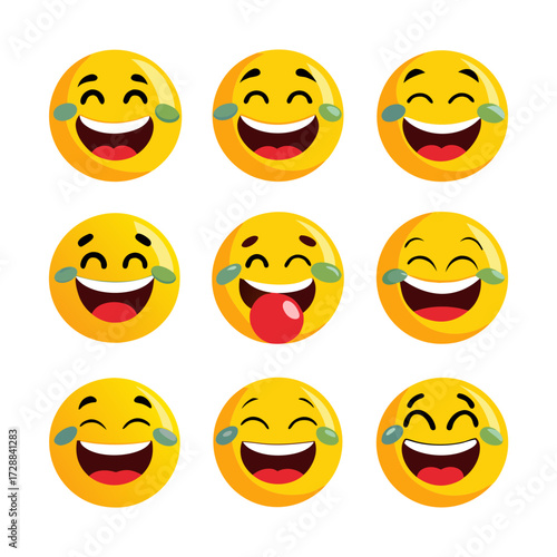 Laughing emojis showing tears of joy in a group