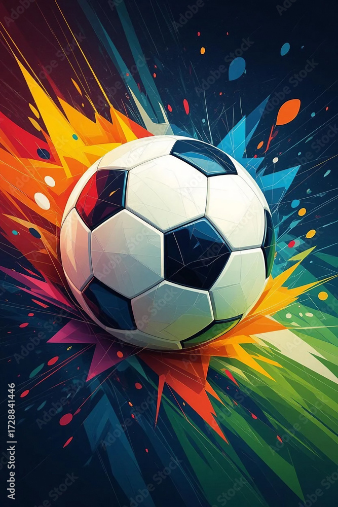Fototapeta premium soccer ball in fire