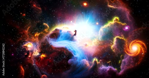 Cosmic Symphony A Visual Journey Through a Colorful Nebula Evolution of light and vibrant nebulous