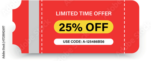 Discount voucher. Coupon card design. Special offer coupon with percentage price off