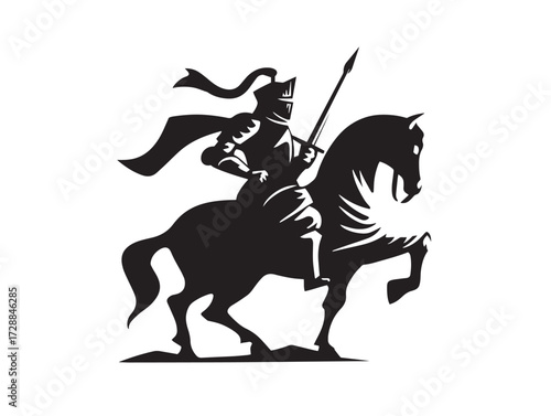 Medieval silhouette icon vector illustration solid black historical period theme