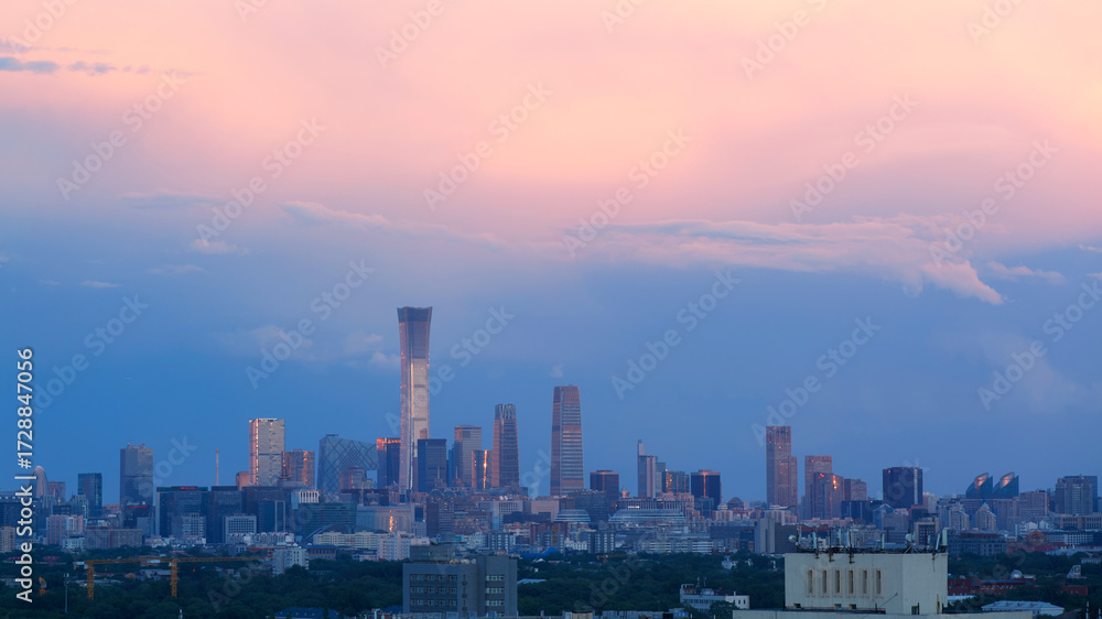 Obraz premium Beijing city skyline dusk scenery, China
