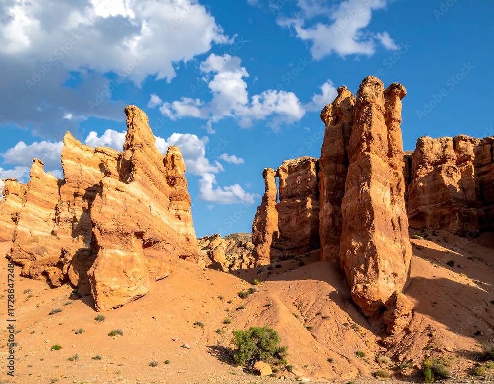 Fototapeta premium Desert sandstone formations under a blue sky