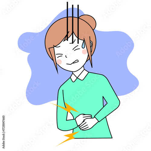 腹痛を訴える女性