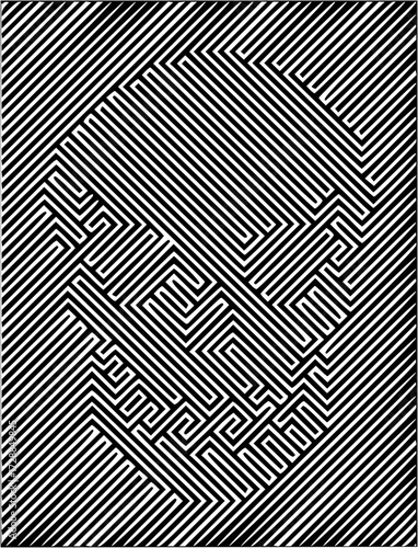 Intricate geometric maze pattern creating a hypnotic visual illusion, perfect for abstract designs and challenging puzzles