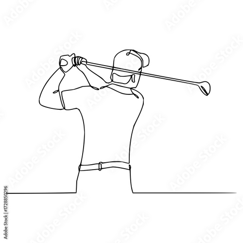 Dynamic golfer executing a powerful swing with focus and precision, capturing the essence of athletic achievement and dedication