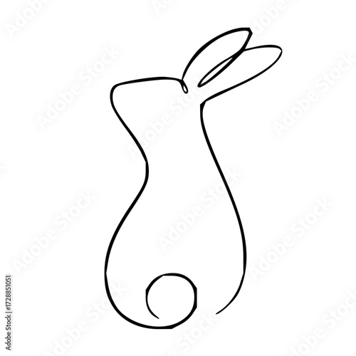 Charming minimalist bunny outline captures playful spirit perfect for spring and Easter designs
