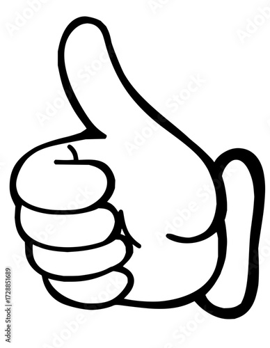 Classic thumbs up gesture conveying approval and positivity for any project or communication, a universally recognized symbol of success and agreement.