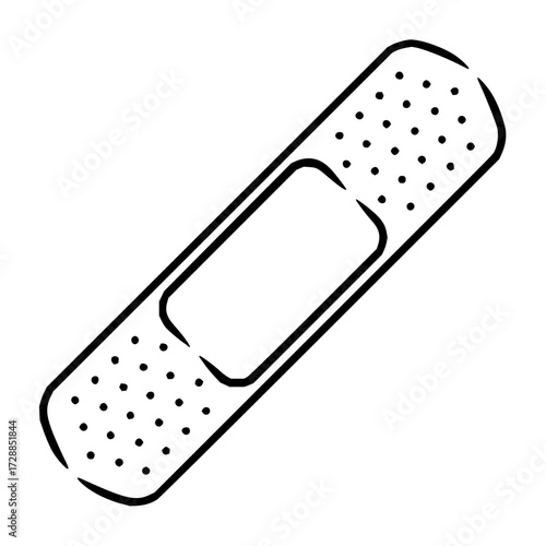 Simple clean bandage icon symbolizing care, healing, and first aid for medical needs
