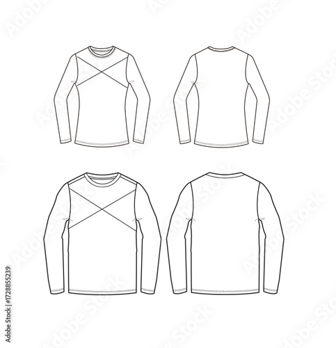 long sleeve t-shirt. front x-line