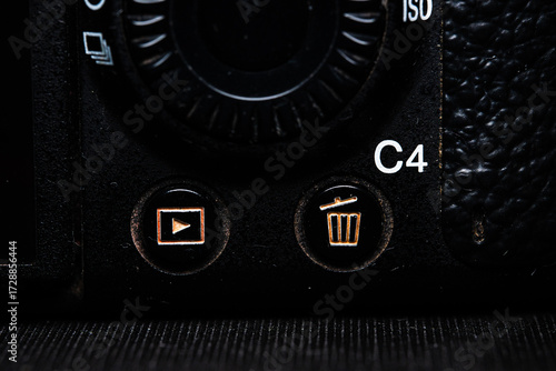 The Playback and remove buttons are close on the camera. Old and dirty