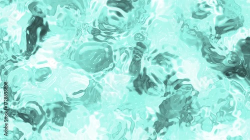 Abstracts Plastic Water, Abstract flowing liquid surface in turquoise and teal tones for a calming background,  Stock royalty free video.