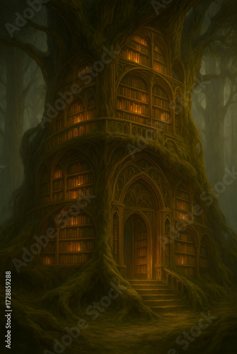 old castle in the night