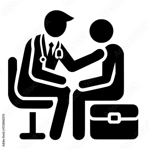 Doctor, Patient, Medical Checkup Icon