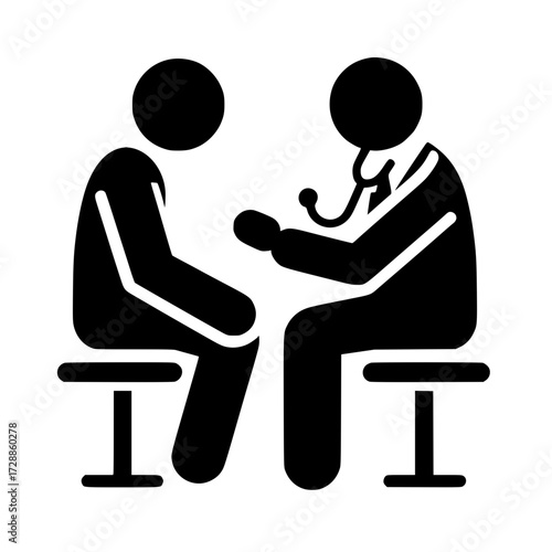 Doctor, Patient, Medical Checkup Icon