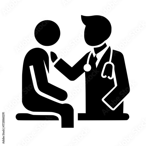 Doctor, Patient, Medical Checkup Icon