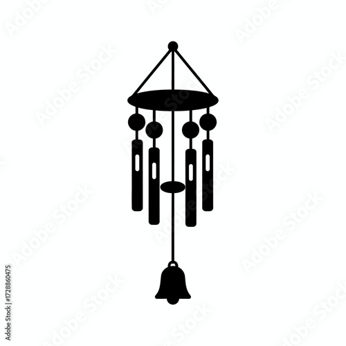 Serene wind chime captures gentle breeze creating peaceful ambiance for outdoor relaxation and tranquil garden decor inspiration