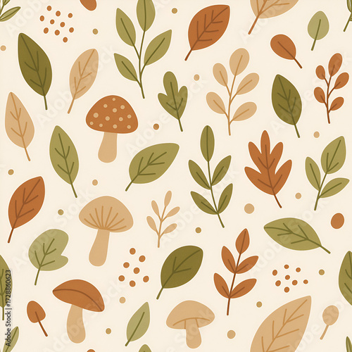 seamless background with leaves