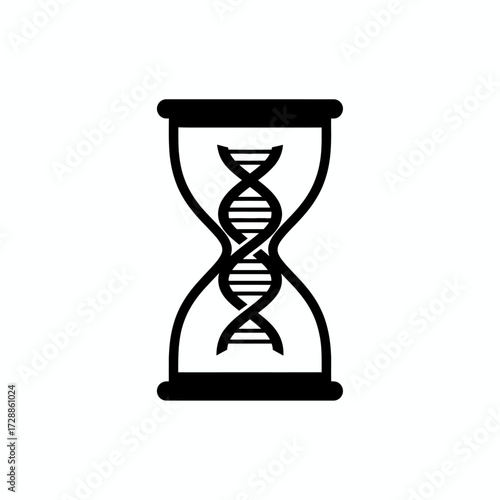 Capturing the essence of genetic research and the passage of time with this striking hourglass DNA icon symbolizing scientific discovery and evolutionary progress