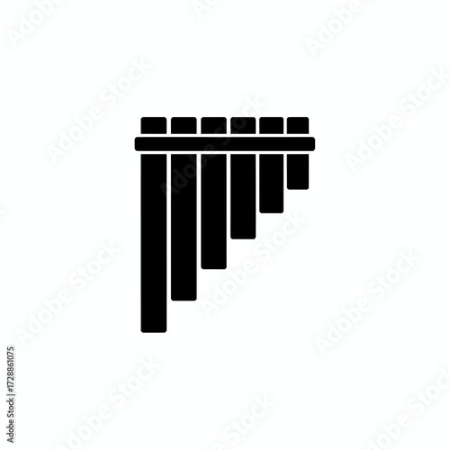 Striking silhouette of a pan flute, a timeless musical instrument evoking melodic sounds and cultural heritage, perfect for creative projects.