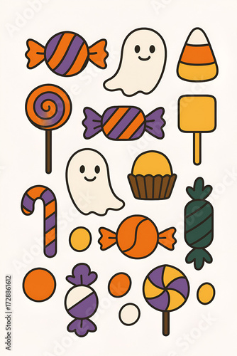 vector set of halloween