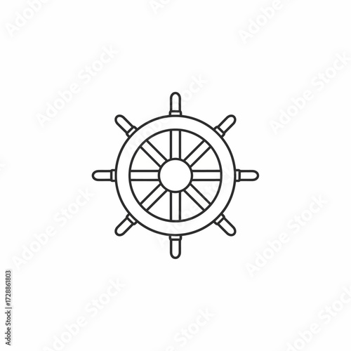 Classic ship's helm icon symbolizing guidance, direction, and nautical adventure for your maritime projects