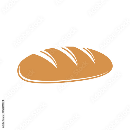 Simple stylized loaf bread icon food bakery staple essential fresh baked goods vector