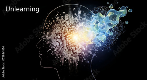 Unlearning process in ai studio advanced technology abstract visuals in a creative environment from an innovative viewpoint