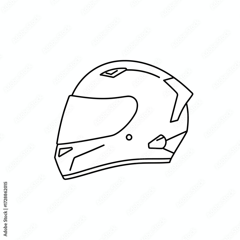 Fototapeta premium Sleek modern motorcycle helmet design essential for safety and speed, capturing the thrill of the ride with clean lines and a dynamic silhouette for active lifestyles.