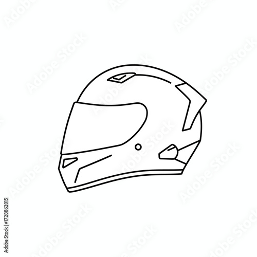 Sleek modern motorcycle helmet design essential for safety and speed, capturing the thrill of the ride with clean lines and a dynamic silhouette for active lifestyles.