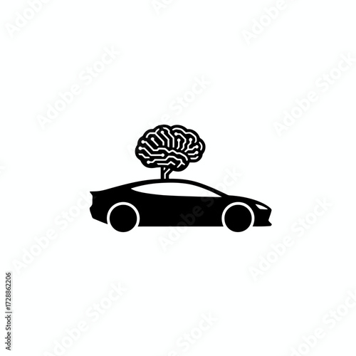 Sleek autonomous vehicle powered by advanced artificial intelligence, representing the future of smart transportation and automotive innovation