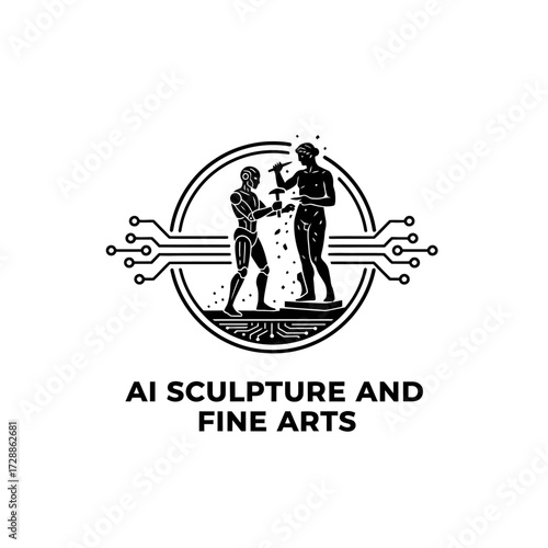 Innovative AI sculpts classic human form, blending ancient artistry with futuristic technology for modern creative expression and digital transformation.