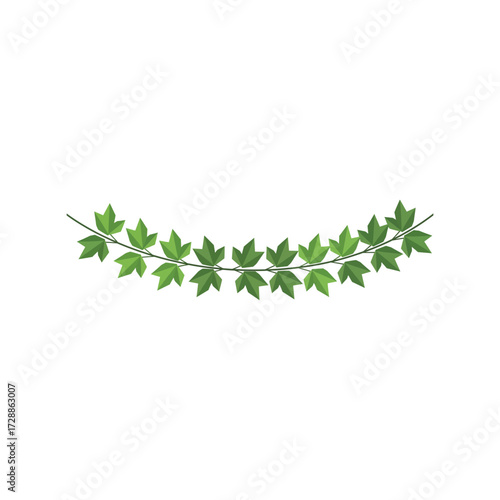 Wallpaper Mural Green ivy leaf garland festive natural arch border decoration element vector Torontodigital.ca