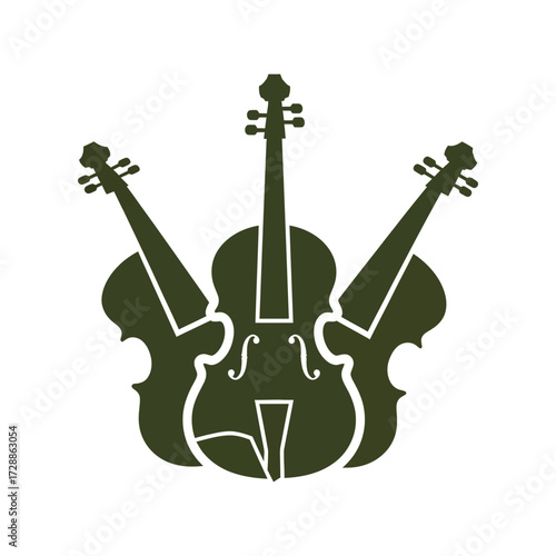 Abstract silhouette trio of violins musical instruments graphic design vector