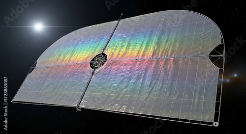 Innovative solar sail technology outer space concept art sci-fi environment high-resolution viewpoint
