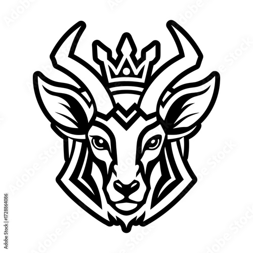 A filled style icon of an antlers symbol