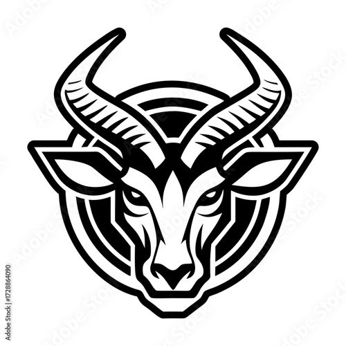 Filled style icon of wild antelope logo