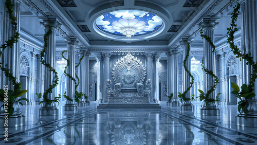 Gothic cathedral in Italy with an old stone arch entrance and ancient sculpture art on the historic facade