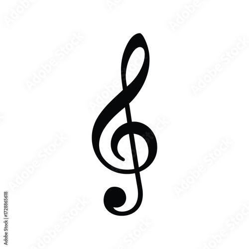 Elegant treble clef symbol a classic musical note essential element vector
