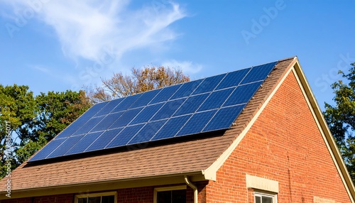 Wallpaper Mural Solar Panels Installed on a Residential Roof Generating Energy Torontodigital.ca