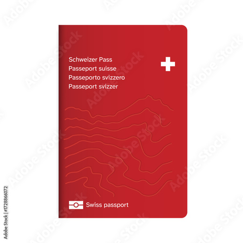 Switzerland passport cover with Swiss cross emblem official identification travel document