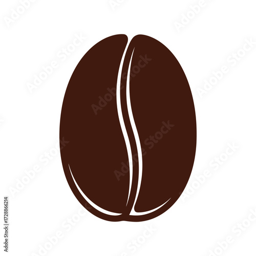 Single coffee bean isolated on white clean design for beverage branding vector