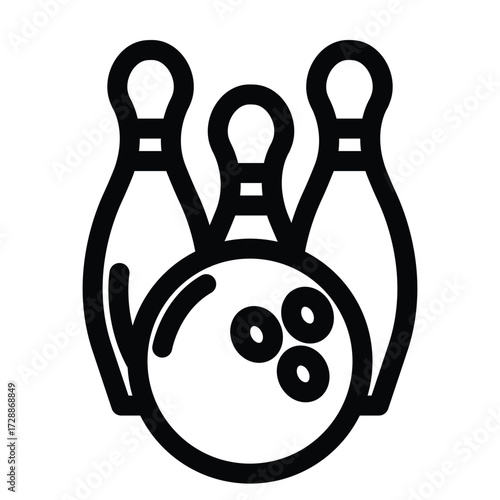 bowling ball and pin icon