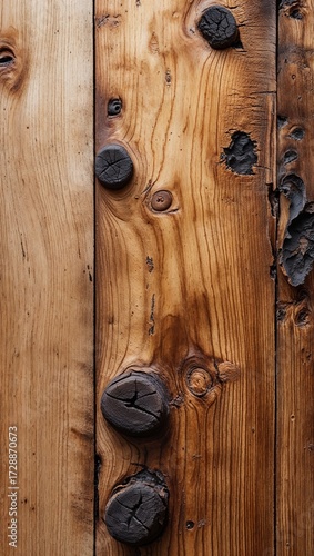  a close-up photograph of a wooden surface, showcasing a rustic and natural style. The layout is vertical, with the wood grain running parallel to the longer side of the image