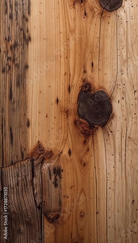  a close-up photograph of a wooden surface, showcasing a rustic and natural style. The layout is vertical, with the wood grain running parallel to the longer side of the image