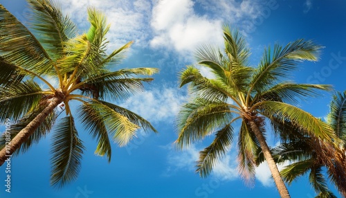 Wallpaper Mural palm trees against blue sky Torontodigital.ca