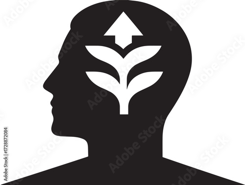 Personal Growth silhouette icon vector illustration solid black self betterment process